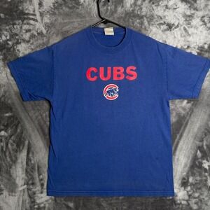 MLB Chicago Cubs T-Shirt Mens XL Blue Short Sleeve Walking Bear Logo 7044